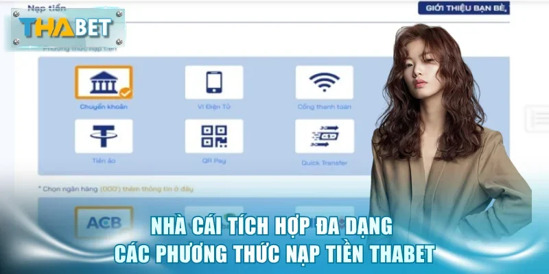Nhà cái tích hợp đa dạng các phương thức nạp tiền Thabet